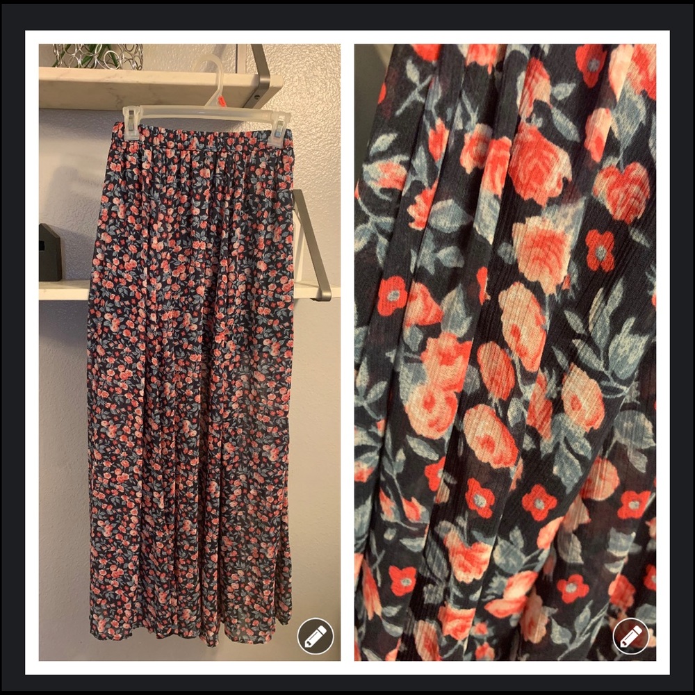 🥳SOLD Abercrombie Floral full length maxi skirt.